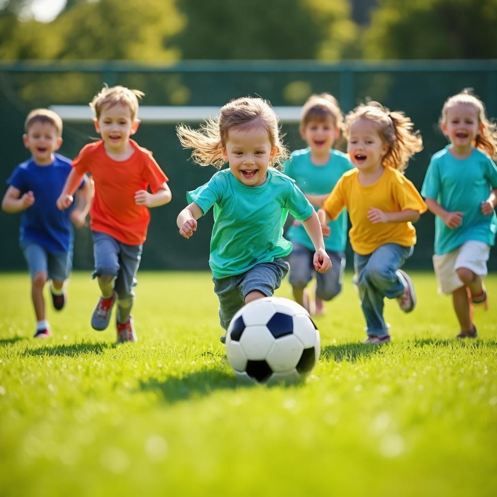Crianças praticando esportes